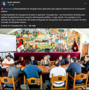 Read more about the article Radio Melodia: Municipalidad de Arequipa lanza aplicación para mejorar experiencia en el transporte público.