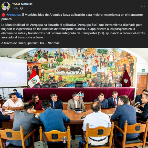 Read more about the article YAKU noticias: Municipalidad de Arequipa lanza aplicación para mejorar experiencia en el transporte público.