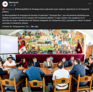 Read more about the article AQP informa: Municipalidad de Arequipa lanza aplicación para mejorar experiencia en el transporte público.