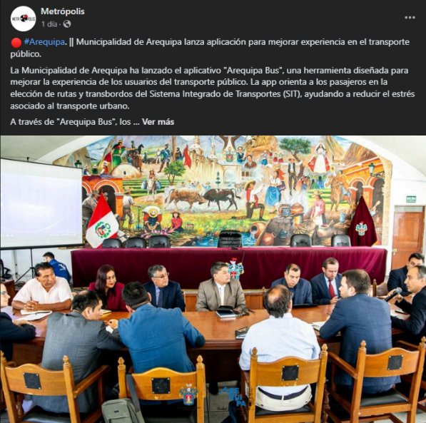 Read more about the article Metrópolis: Municipalidad de Arequipa lanza aplicación para mejorar experiencia en el transporte público.